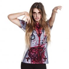 Camisa de enfermera realista Horror - mujer 