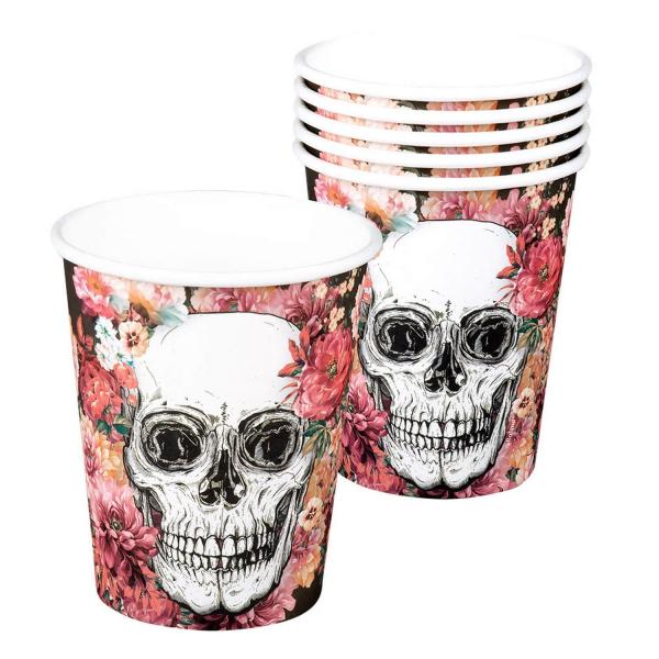 Vasos de papel dia de muertos x6 - 97077