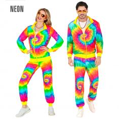 Disfraz Hippie Psicodélico Tie Dye Neón - Adulto