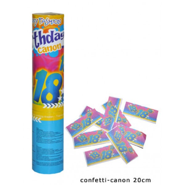 Cañón de confeti de 18 años - modelo pequeño - 66285