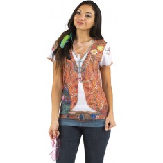 Disfraz de Hippie Camiseta - Mujer