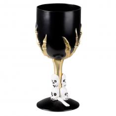 Vaso con pie de calavera - Negro