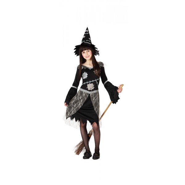  Disfraz de joven bruja con sombrero - 14973