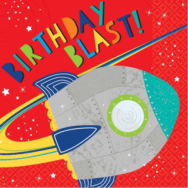 Servilletas: Cumpleaños Blast Off x 16 - 512278