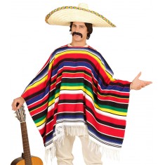 Auténtico disfraz de poncho mexicano - Adulto