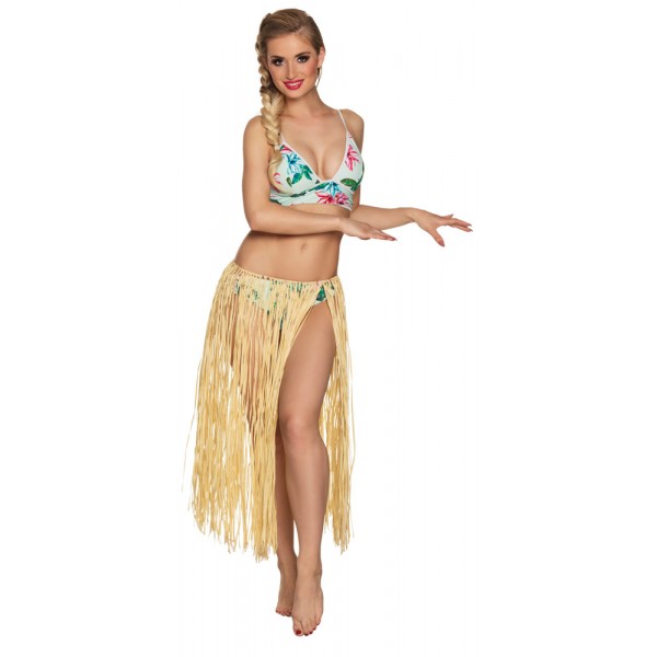 Falda Hawaiana de Rafia Natural - Larga - 52238