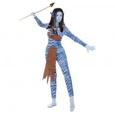 Disfraz de guerrera de la selva - Azul - Mujer