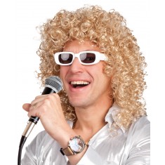 Peluca de cantante con gafas - Rubia