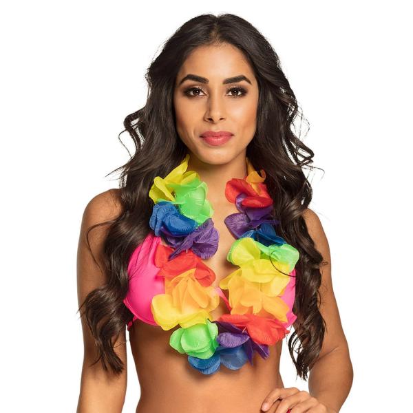 Collar Hawaiano - Arcoiris - Flores Grandes - 52460