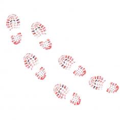 Huellas de zapatos sangrientos - 3 pares
