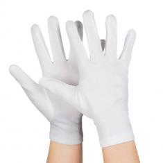 Par de guantes blancos cortos