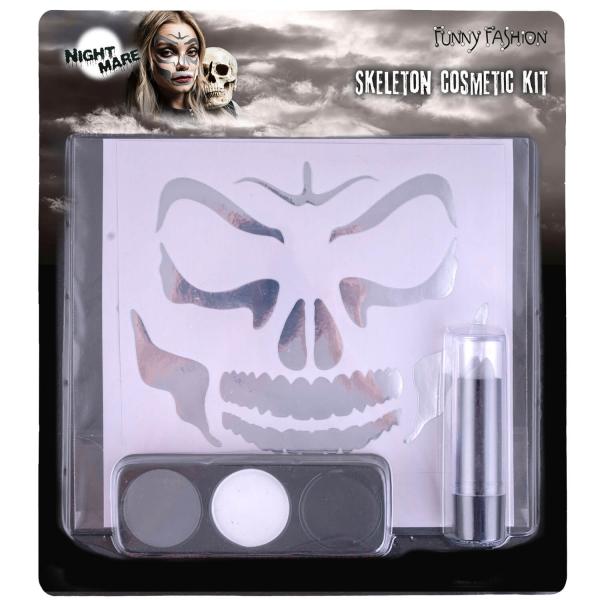 Set de maquillaje de esqueleto - Halloween - 94276