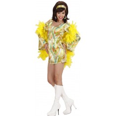 Disfraz amarillo de los años setenta - Mujer