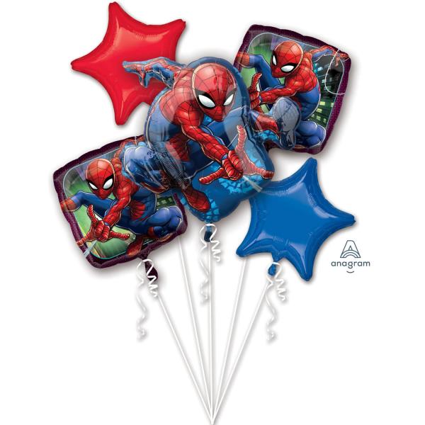 Ramo de 5 globos foil - Spiderman™ - 3466701