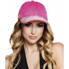 Gorra de lentejuelas rosa