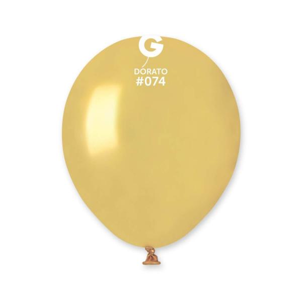 50 Globos Metálicos 13 Cm - Dorado - 057409GEM