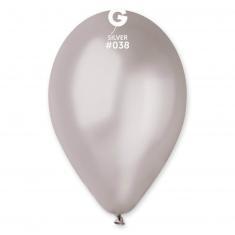 50 Globos Metálicos 30 Cm - Plata