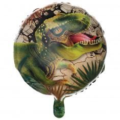 Globo redondo de aluminio 45 cm: Dinosaurio