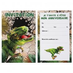Tarjetas de invitación de dinosaurios x6