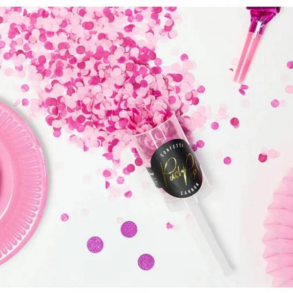 Cañón de confeti Push Pop - mezcla rosa claro y oscuro - PPK4-000