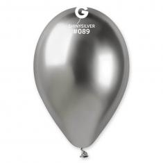 5 globos brillantes - 33 cm - plateado