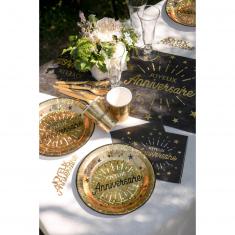 Platos de papel x 10 - Sparkling Birthday Gold