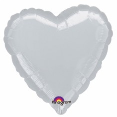 Globo Mylar Plata Corazón 43 cm