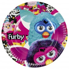 8 platos de papel Furby
