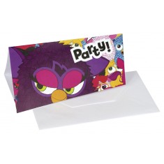 6 tarjetas de invitación + sobres Furby