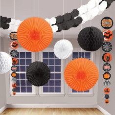 Kit de decoración de habitaciones - Negro y naranja x 9