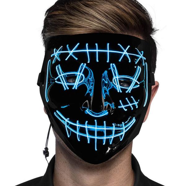 Máscara LED Smiling Killer - Azul - Adulto - 72255BOL