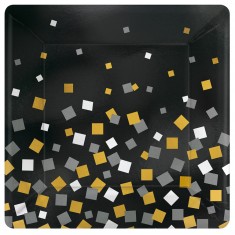 Platos Cuadrados - Confeti Brillante x 8