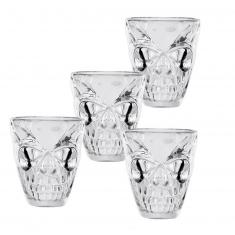 4 vasos de chupito de calavera