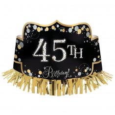 Corona de Cartón Metálico Personalizable - Celebraciones Doradas Brillantes - Talla Única