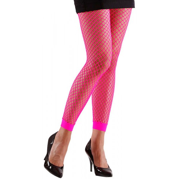 Leggings de rejilla rosa neón - Adulto - 20456