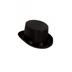 Sombrero de copa de satén negro