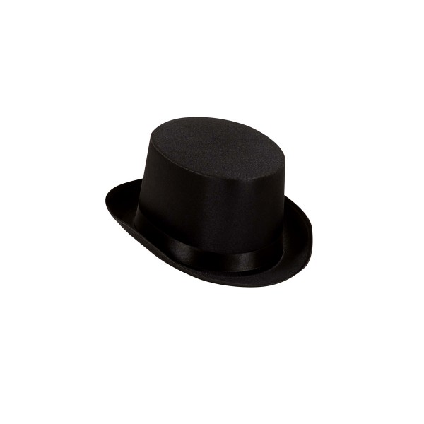 Sombrero de copa de satén negro - 2485T