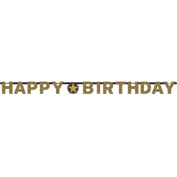 Guirnalda de letras - Papel de aluminio Happy Birthday Sparkling Celebrations Gold - 213 x 16,2 cm - 9901179