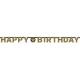 Miniature Guirnalda de letras - Papel de aluminio Happy Birthday Sparkling Celebrations Gold - 213 x 16,2 cm