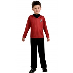 Disfraz infantil Scotty Tm Star Trek Película Rojo con cubrebotas - Calidad de Lujo