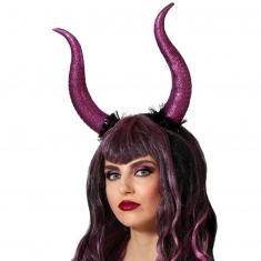 Diadema de Halloween morada - mujer