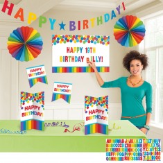 Kit de decoración de mesa de cumpleaños - Arcoíris
