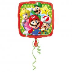 Globo metalizado - Super Mario Bros™ - Cuadrado 43 cm