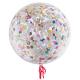 Miniature Globo burbuja redondo con confeti 45 cm