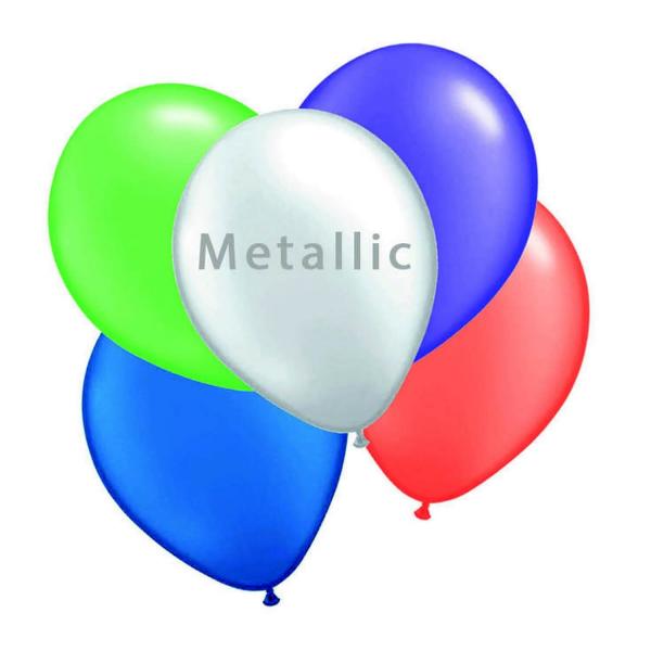 Globos de látex X40 - 26 cm - Multicolor metalizado - 64333