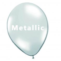 Globos Latex X 40 Blanco metalizado