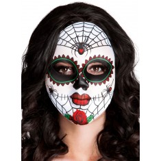 Máscara de Tela Estampada - Dia De Los Muertos - Arañas