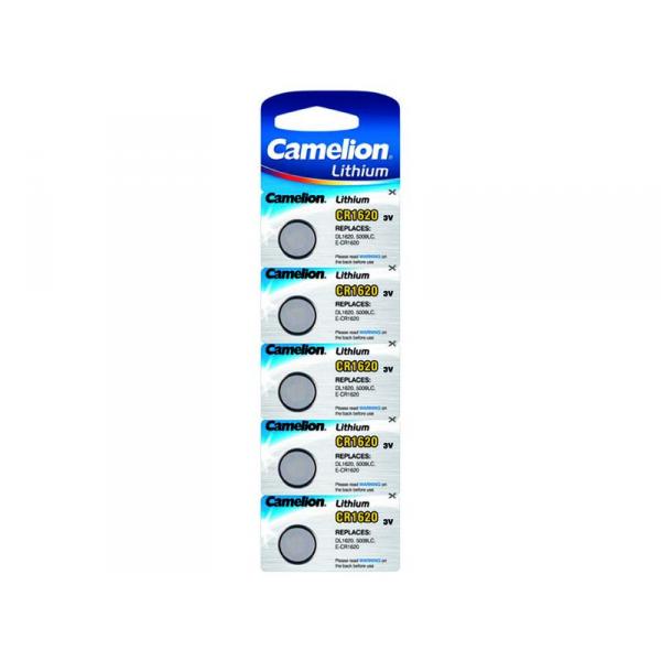 Pack de 5 piles Camelion Lithium CR1620 3V - 12850