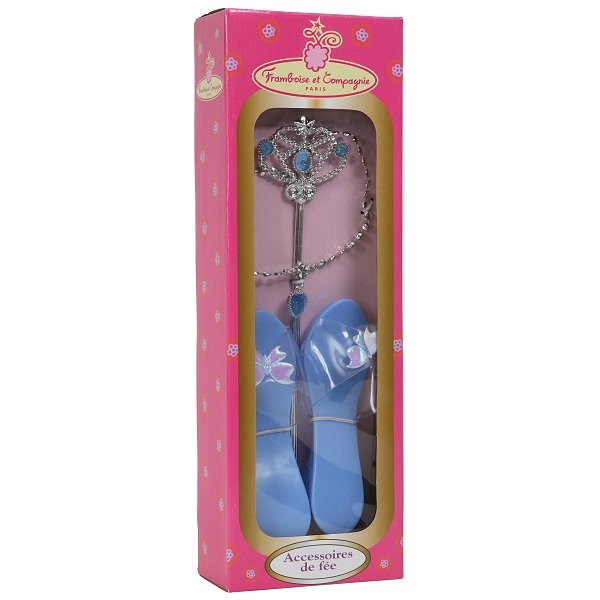 Coffret accessoires de fée Pantoufles, baguette, collier - Caritan-59975