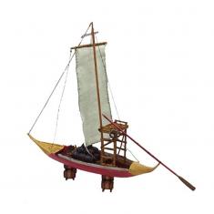 Maquette bateau en bois et métal : Barque Rabelo du Fleuve Douro